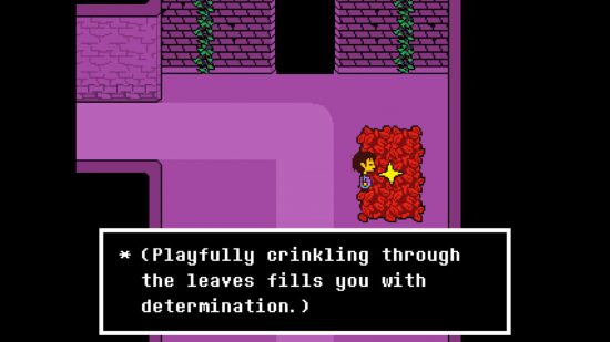 jogos baratos Undertale: uma caixa de texto sobre uma sala roxa 
