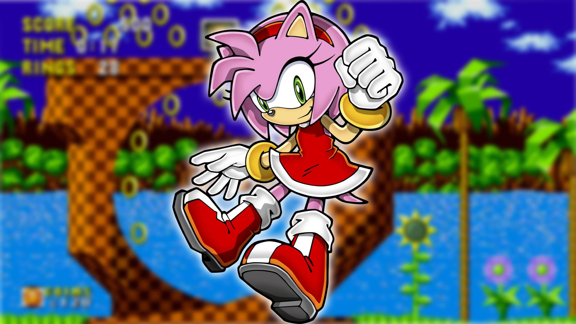 Personagens Sonic: Amy Rose é visível