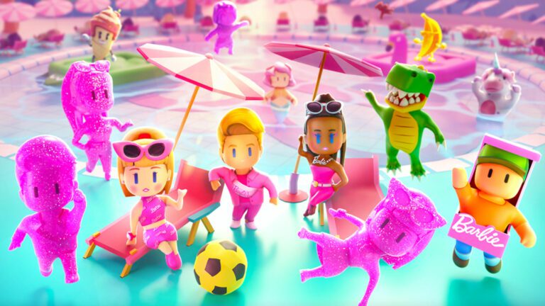 Stumble Guys Barbie crossover traz a festa na praia