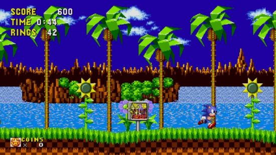 Análise Sonic Origins Plus Switch - Sonic no final de Green Hill