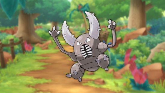 Pokémon tipo inseto Pinsir na floresta