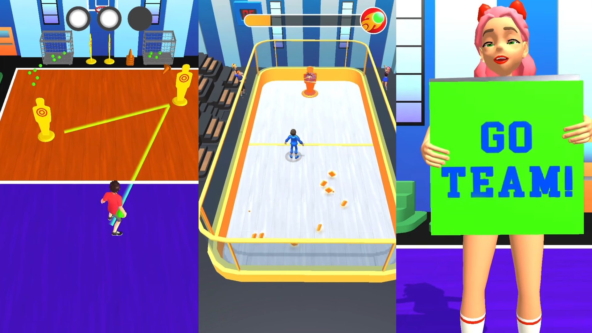 Capturas de tela de minijogos de Dodge the Ball 3D