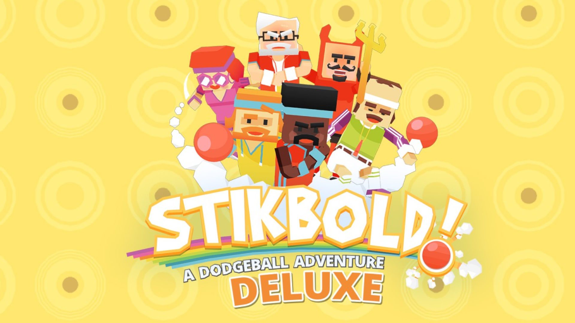 Personagens de Stikbold na capa do jogo