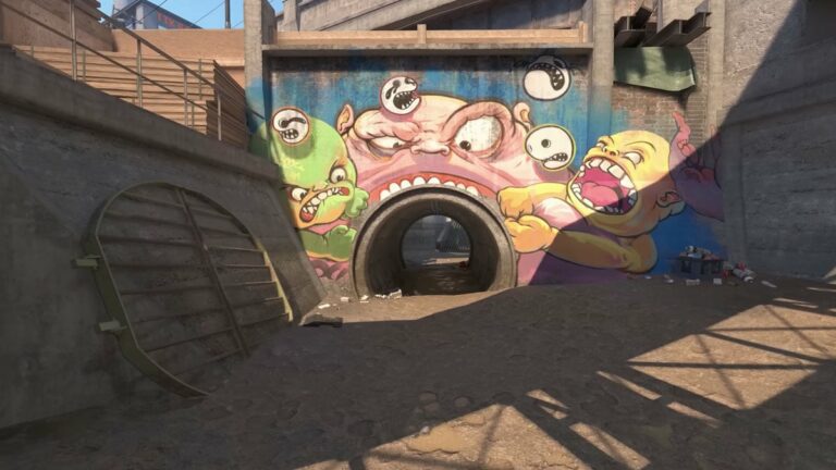 Counter Strike 2 Tunnel With Graffiti Image