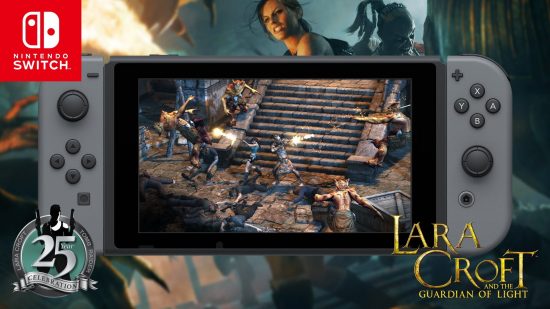 Tomb Raider Switch: Guardian of Light em um Nintendo Switch