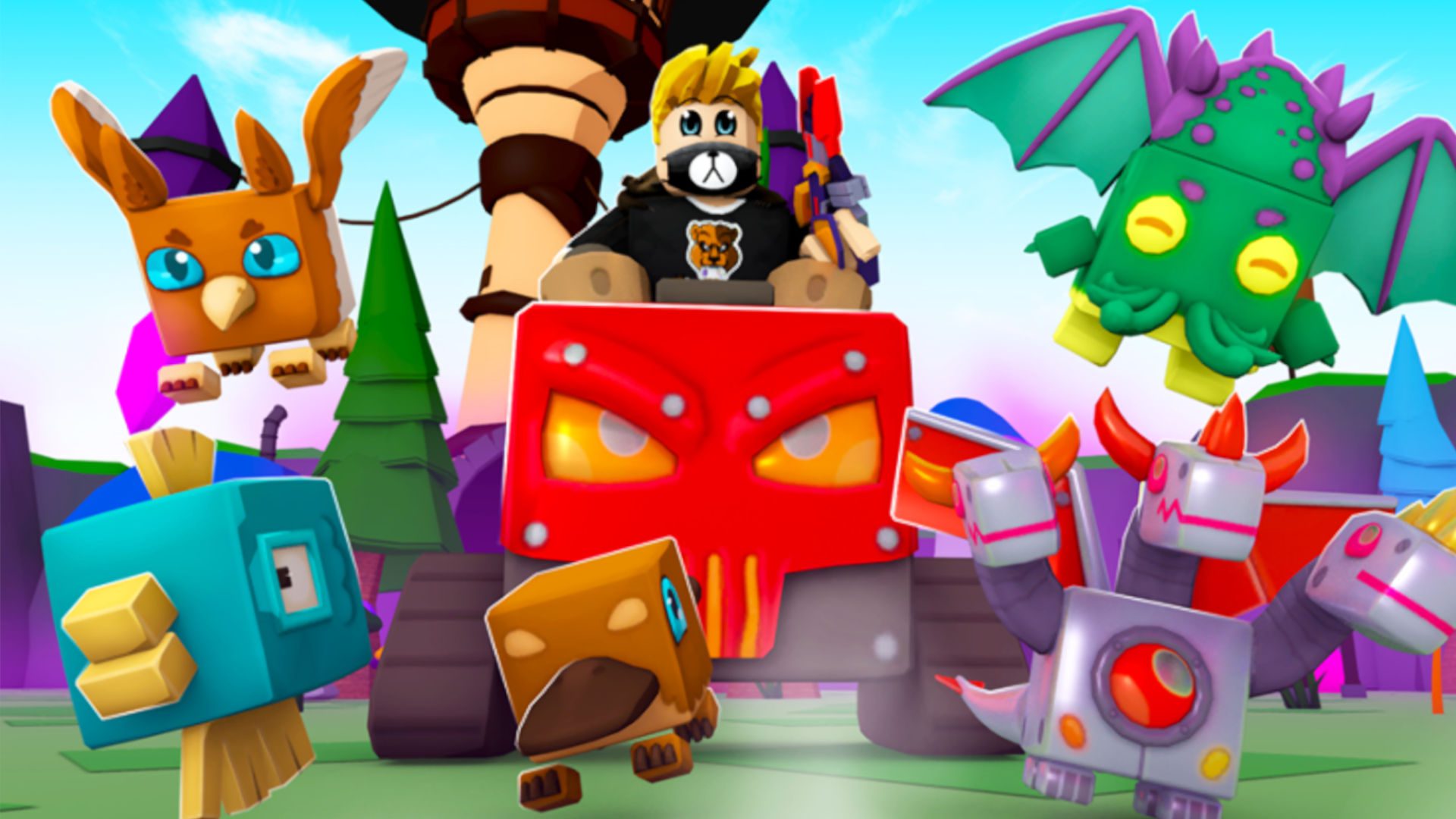 códigos-defensores-do-mundo-2 Códigos do World Defenders - um personagem do Roblox cercado por lacaios