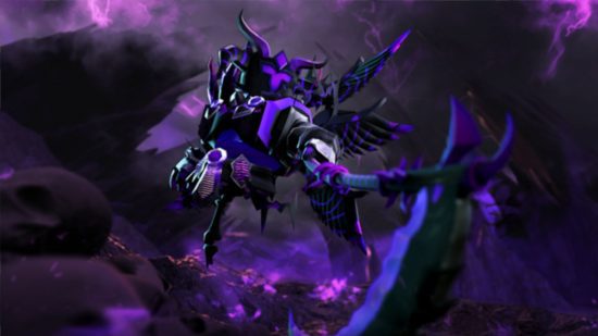 códigos-simulador-de-luta-super-poder Códigos do Super Power Fighting Simulator - arte promocional mostrando um cavaleiro das trevas com uma arma grande