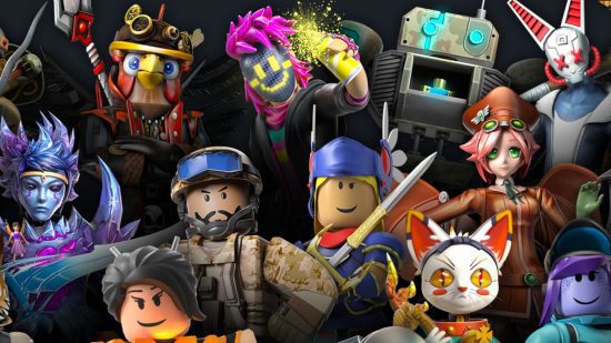 itens grátis do roblox 2 Itens gratuitos do Roblox: uma imagem que mostra uma variedade de designs de avatar do Roblox, desde o tipo clássico de blocos até avatares de anime mais estilizados.