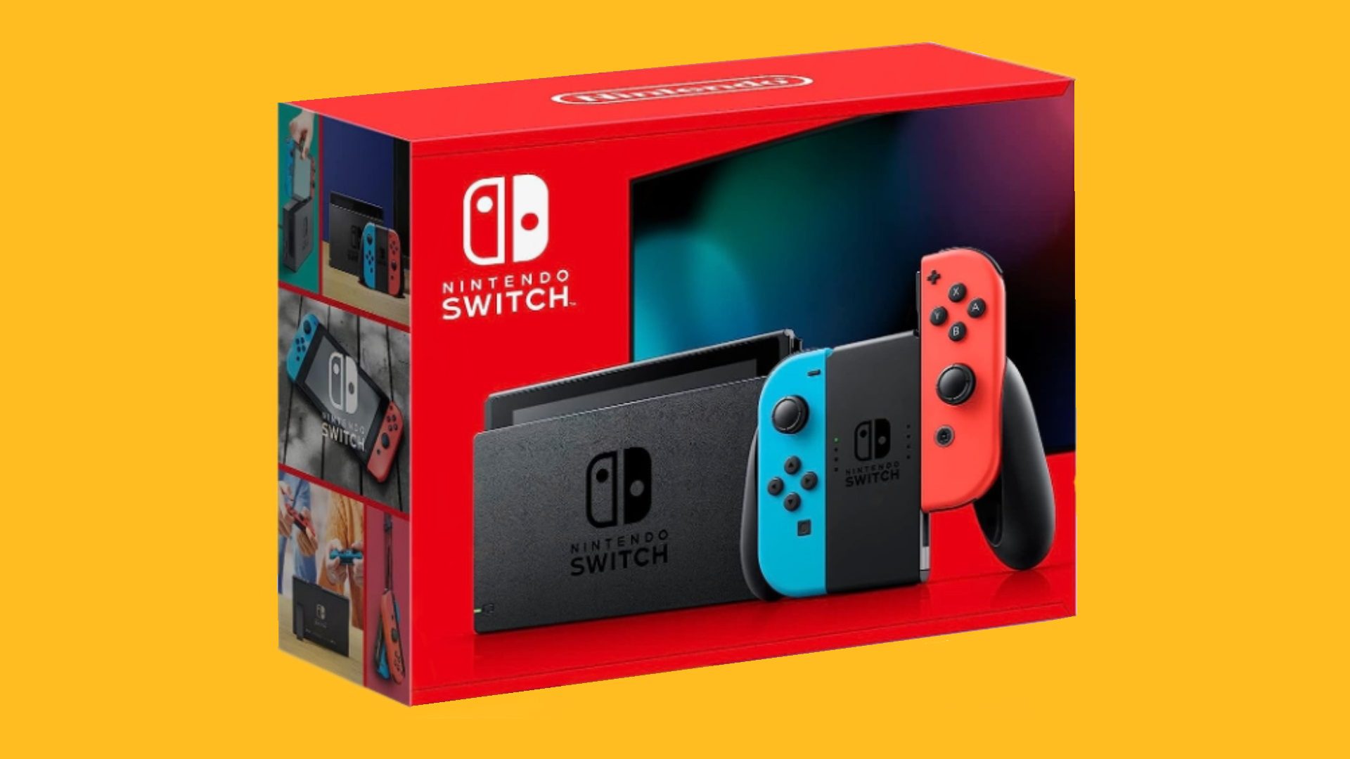 Melhor Nintendo Switch: o modelo padrão.  A imagem mostra a caixa de um Nintendo Switch normal.