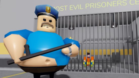 roblox-parkour-barrys-prison-run Captura de tela de Barry, o oficial da prisão, para a lista de jogos de parkour do Roblox