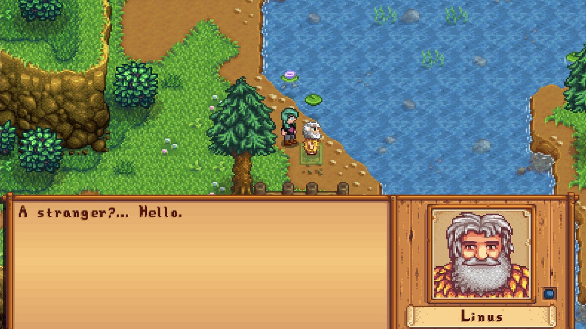 Linus de Stardew Valley se apresentando