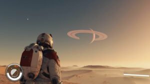 Starfield In Game Looking At Planet With Rings Image