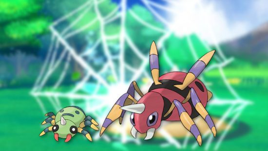 Imagem personalizada de Spinarak e Ariados para o guia Pokemon aranha