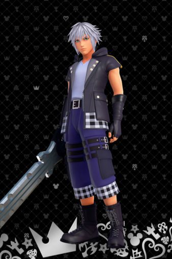 Kingdom-hearts-papel de parede-Riku Riku em um fundo do logotipo KH