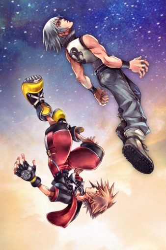 Kingdom-hearts-papel de parede-Riku-e-Sora Sora e Riku caindo
