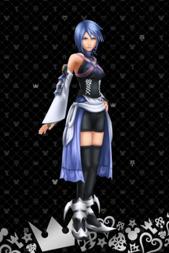 Kingdom-hearts-wallpaper-Aqua-2 Aqua em um fundo do logotipo KH