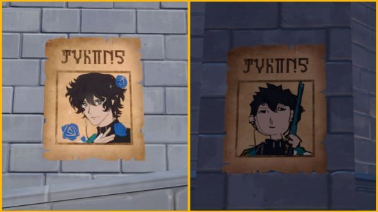 Dois cartazes de procurados da Honkai Star Rail de Dan Heng em estilos diferentes