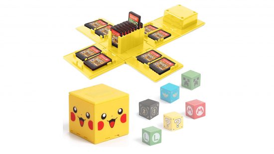 Jogo-cartucho-cubo Um cubo de cartucho de jogo; um dos melhores acessórios do Nintendo Switch