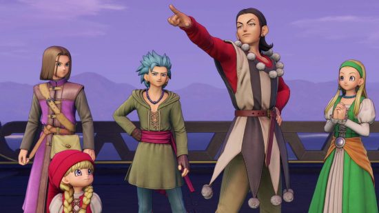 dragon-games-dragon-quest Captura de tela dos personagens de Dragon Quest VI em um barco para ver a lista dos melhores jogos de dragão para Switch e dispositivos móveis
