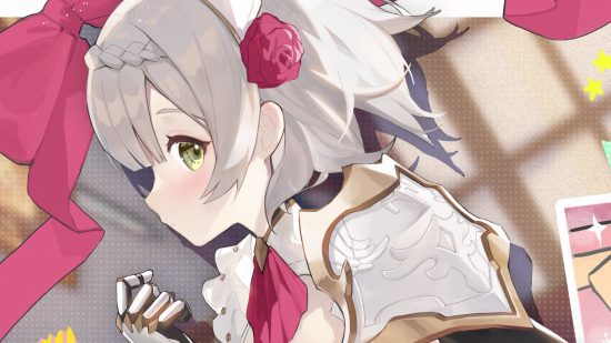 genshin impacto noelle 4 Genshin Impact Noelle: Noelle olhando de lado para a câmera.