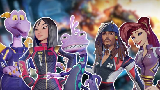 personagens disney speedstorm trapaceiros Personagens Disney Speedstorm: Todos os personagens Disney Speedstorm Trickster contornados em branco da esquerda para a direita: Figment, Mulan, Randall, Capitão Jack e Megara.