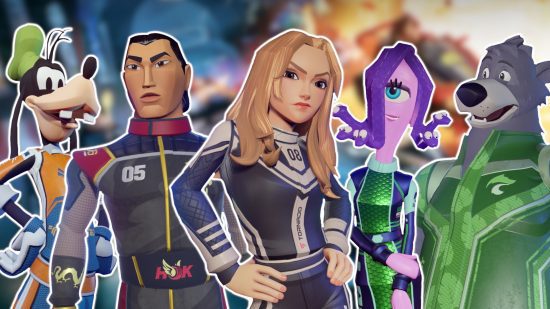 disney speedstorm personagens defensores Personagens do Disney Speedstorm: Todos os defensores do Disney Speedstorm da esquerda para a direita: Pateta, Li Shang, Elizabeth Swan, Celia Mae e Baloo.