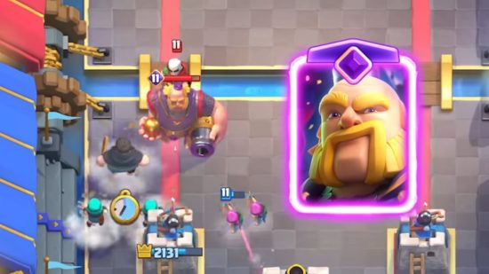 supercélula-cartão-evolução-entrevista-real-gigante Captura de tela da entrevista de evolução do cartão Clash Royale Supercell com uma captura de tela do gigante real evoluído