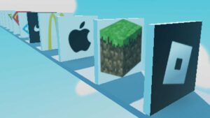 Displaying different logos how they are shown in Roblox Logo Quiz.