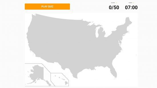 sporcle-us-states (1) Sporcle afirma: um diagrama dos Estados Unidos é visível, bem como um questionário baseado em nomear os estados dos EUA
