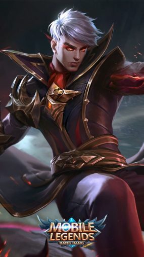 Papel de parede do Mobile Legends Alucard 4 Papel de parede de Mobile Legends Alucard mostrando Alucard em sua skin Fiery Inferno