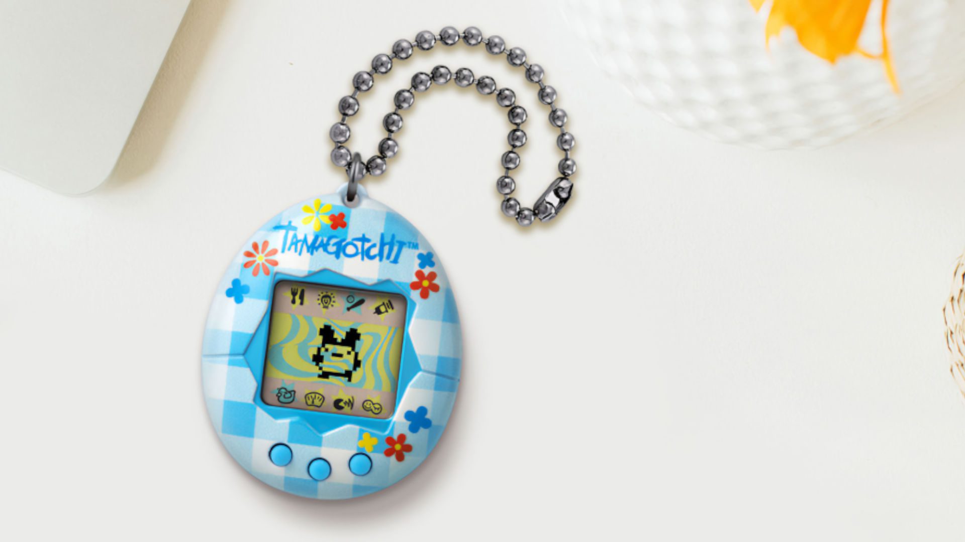 Arte promocional do tamagotchi guingão azul
