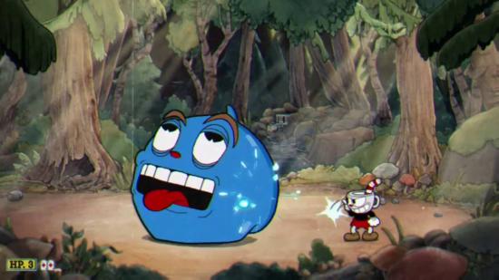 cuphead-bosses (2) Chefes Cuphead: um pequeno cupman vermelho ataca uma bolha azul gigante
