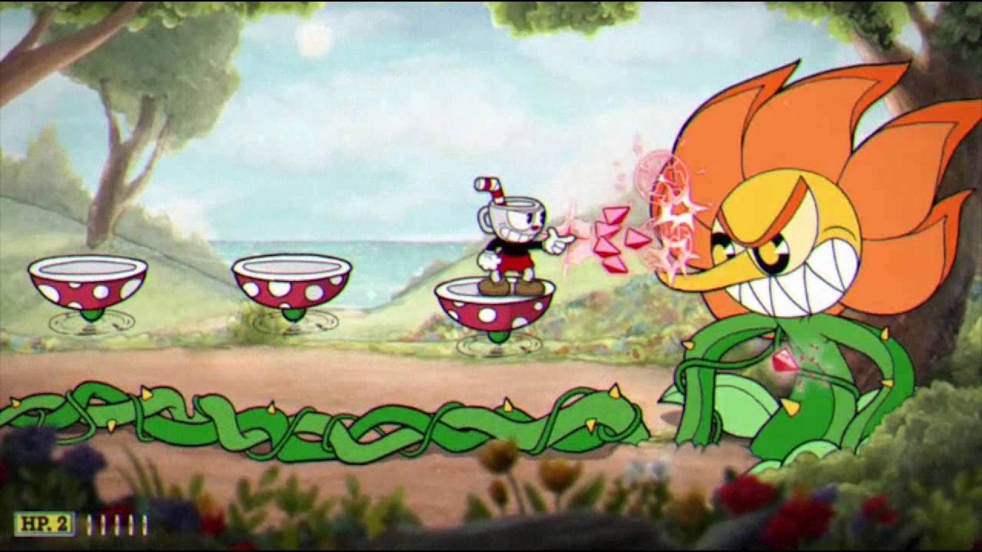 cuphead-bosses (4) Chefes Cuphead: um homem pequeno em forma de caneca ataca uma planta gigante