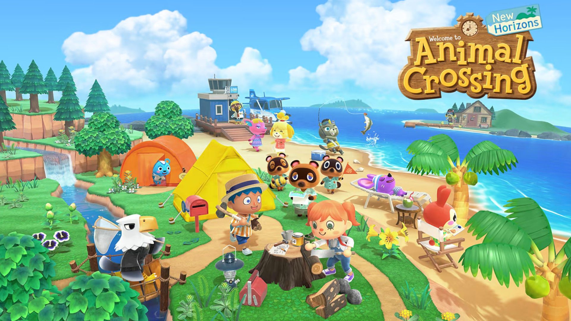 pesca-jogos-animal-crossing Arte da capa de Animal Crossing, um dos jogos de pesca mais relaxantes