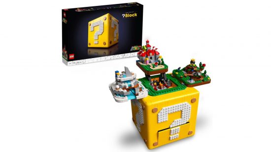 mario lego (7) Mario Lego: Um conjunto de Lego é visível, baseado em personagens da franquia Super Mario da Nintendo