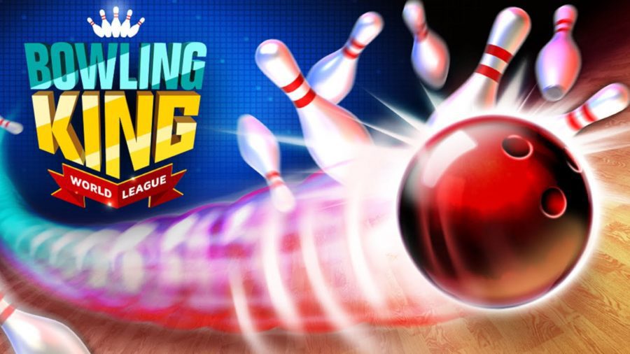 Promo arte para Bowling King, o principal sim de jogos de boliche móveis