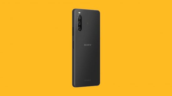Melhores telefones Sony-um Sony 10 IV contra um fundo de Manga
