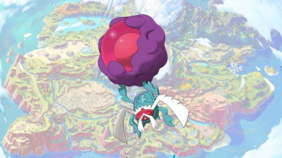 rellor-evolution-rabsca Evolução de Rellor - Rabsca em frente a um mapa de Paldea