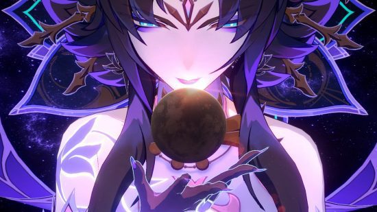 Honkai Star Rail Phantylia Honkai Star Rail Phantylia segurando um orbe brilhante