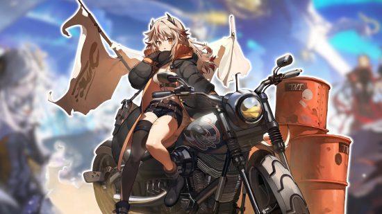 lista de níveis de estrelas de alquimia 2 Lista de camadas do Alchemy Stars: a arte inicial de Maggie delineada em branco e colada em um papel de parede desfocado do Alchemy Stars.