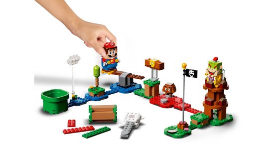 mario lego (6) Mario Lego: Um conjunto de Lego é visível, baseado em personagens da franquia Super Mario da Nintendo