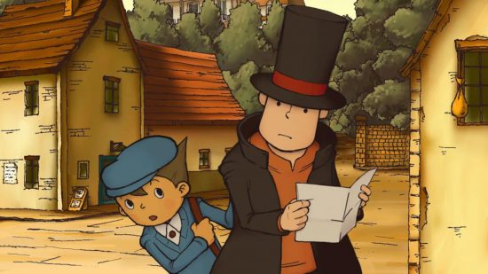 jogos de detetive 1 Jogos de detetive: Professor Layton e Luke explorando a curiosa vila.