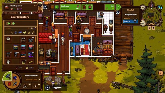 jogos de hotel Urso e café da manhã: um hotel movimentado com muitos menus mostrando informações diferentes