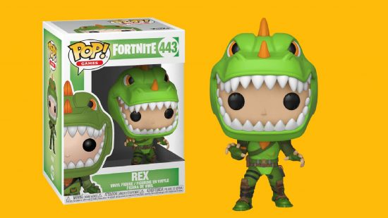 Figuras Fortnite: uma figura de um personagem fortnite é visível contra um fundo amarelo