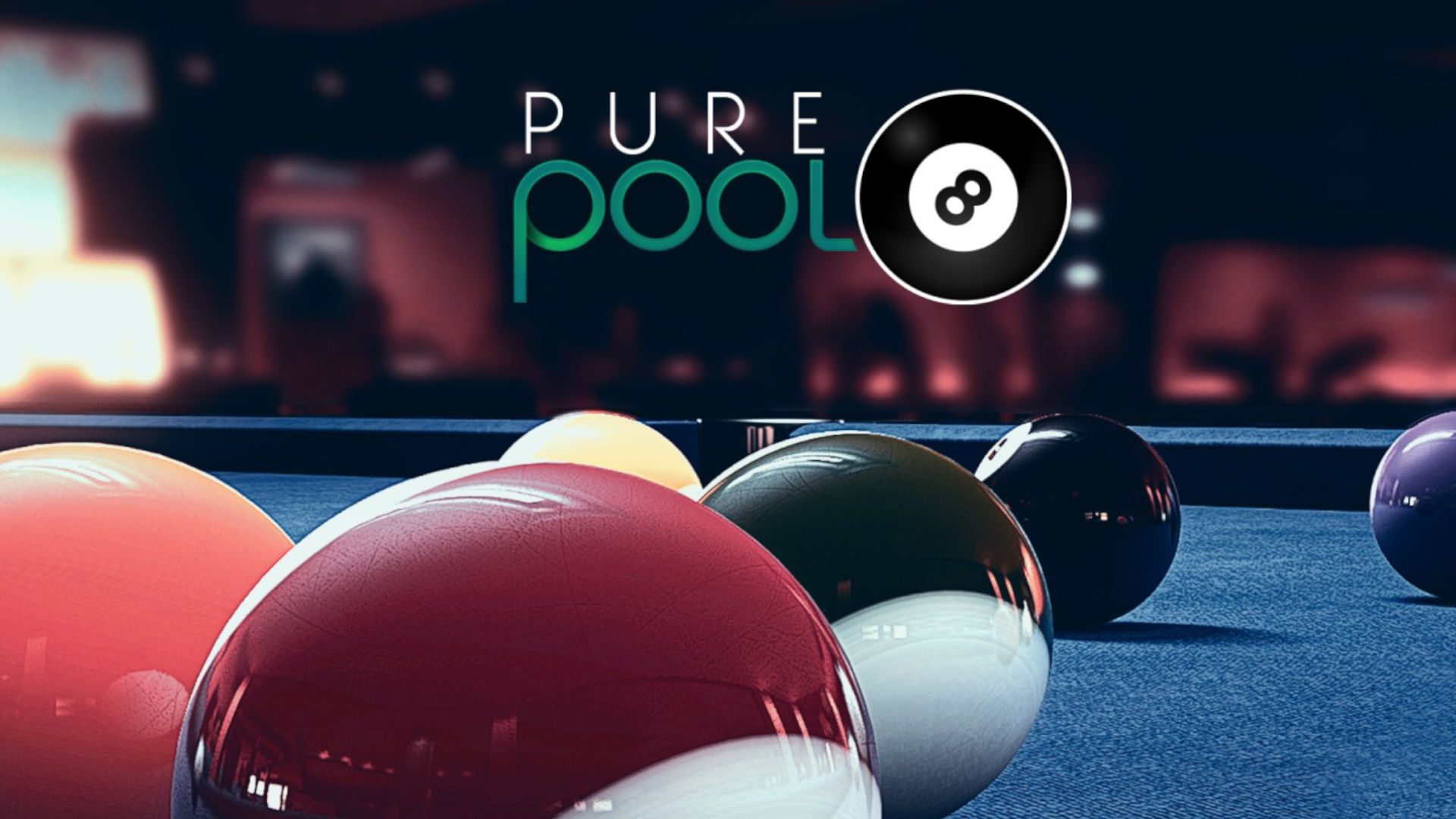 Arte da capa para Pure Pool, um dos Sims de pool mais realistas no Switch