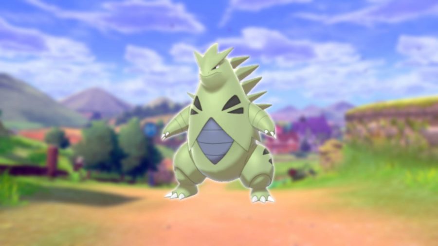 pokémon escuro (11) Dark Pokémon: O Pokémon Tyranitar é visível