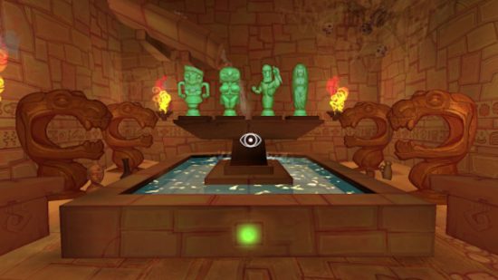 Captura de tela de algumas ruínas do guia de jogos Hidden Temple VR Adventure para VR