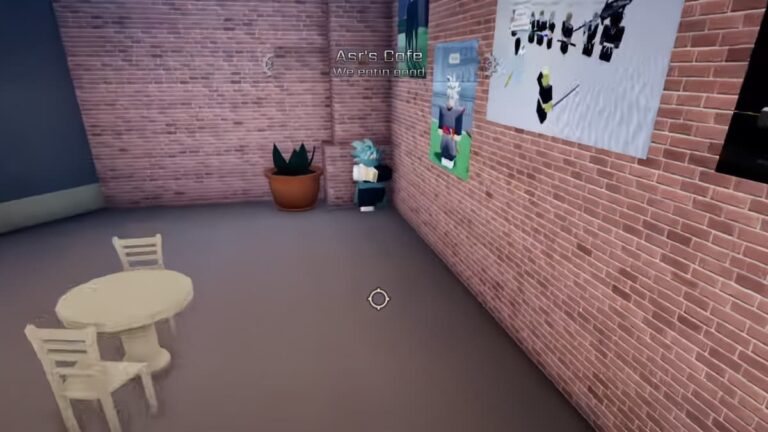 A screenshot of the Shady Shinigami's location in Asr's Cafe in Peroxide