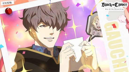 Lista de níveis Black Clover M: uma imagem de aniversário de Gauche do Black Clover