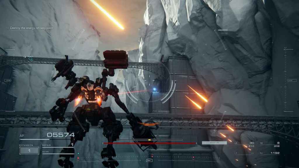 Ataque o local do registro de batalha da base de reabastecimento – Armored Core 6 LC2